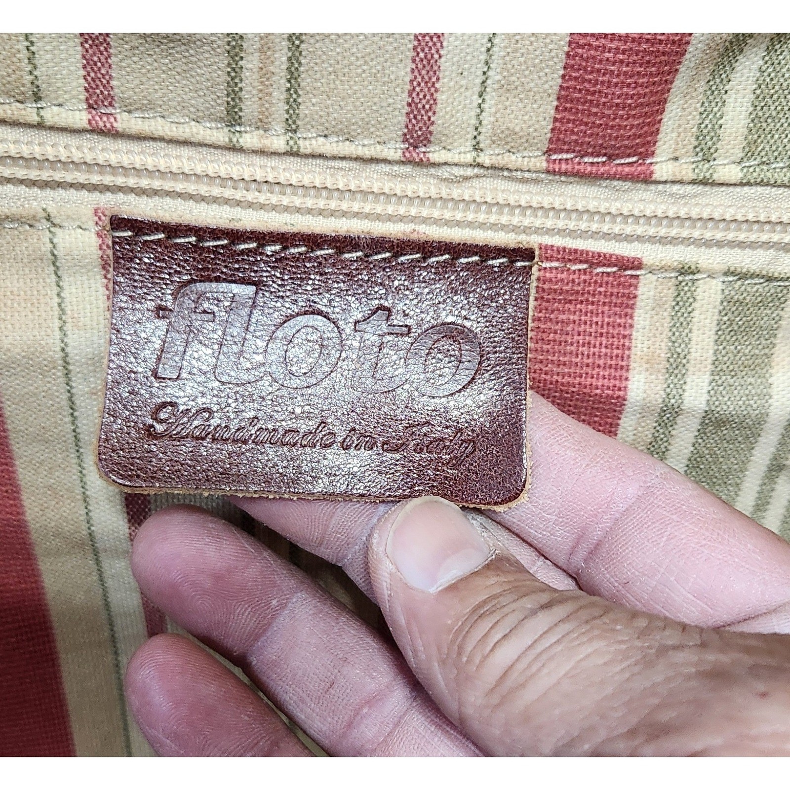 Vintage Floto Made in Italy Brown Leather Duffel Bag Travel Weekender Cognac