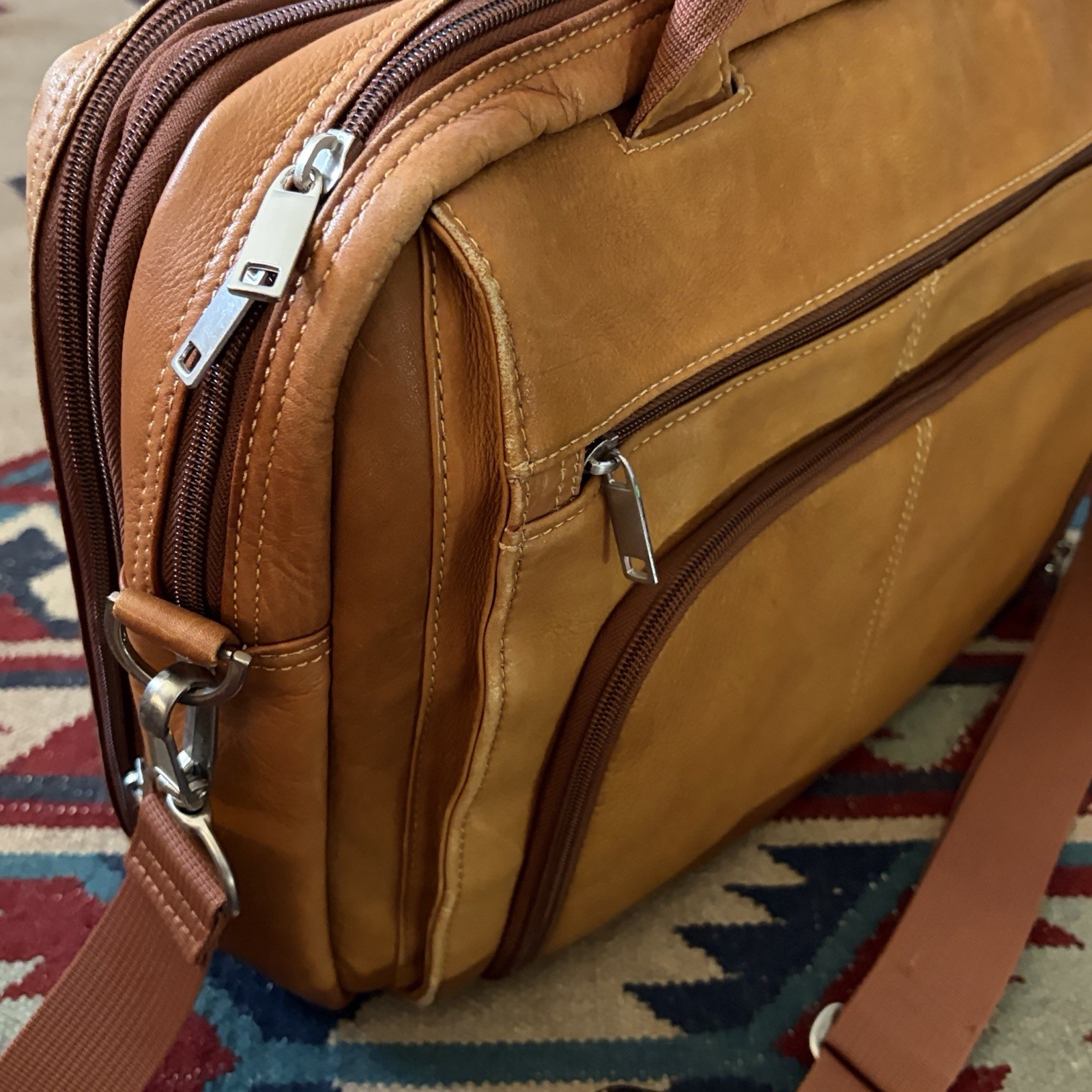 Wilson Leather Brown Soft Shell Briefcase 13x 17 Satchel Messenger Bag Tote