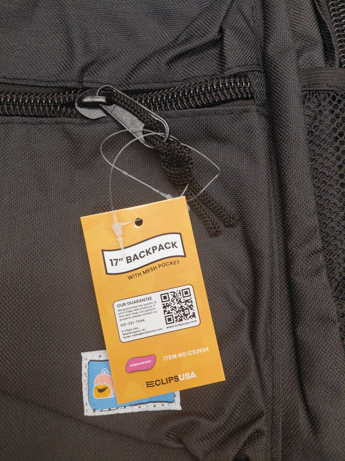 Back pack Eclips USA 17′ black 2 Pockets 2 zipper pockets T-735