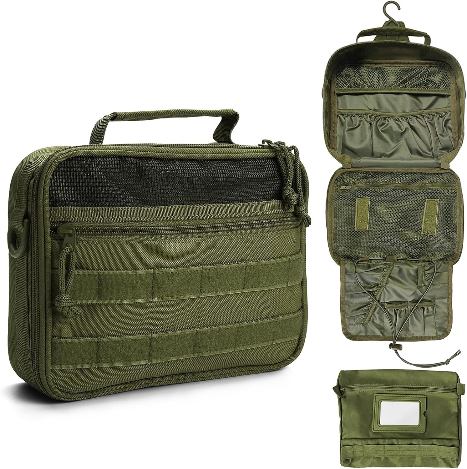 Tactical Toiletry Bag 9.5″ Hanging Dopp Kit Men, Travel Shaving Hygiene
