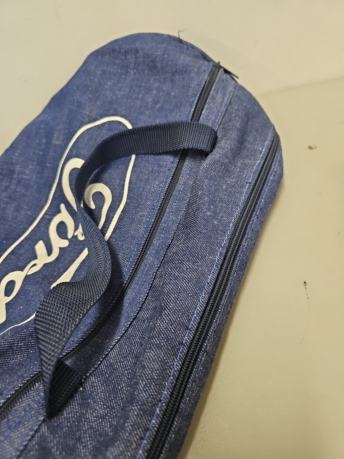 Vintage Ford Motor Denim Duffle Bag Pre Owned Distressed Used