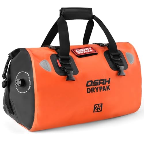Waterproof Duffel Bag – Motorcycle Dry Bag Tail Bag with Large 25L Orange