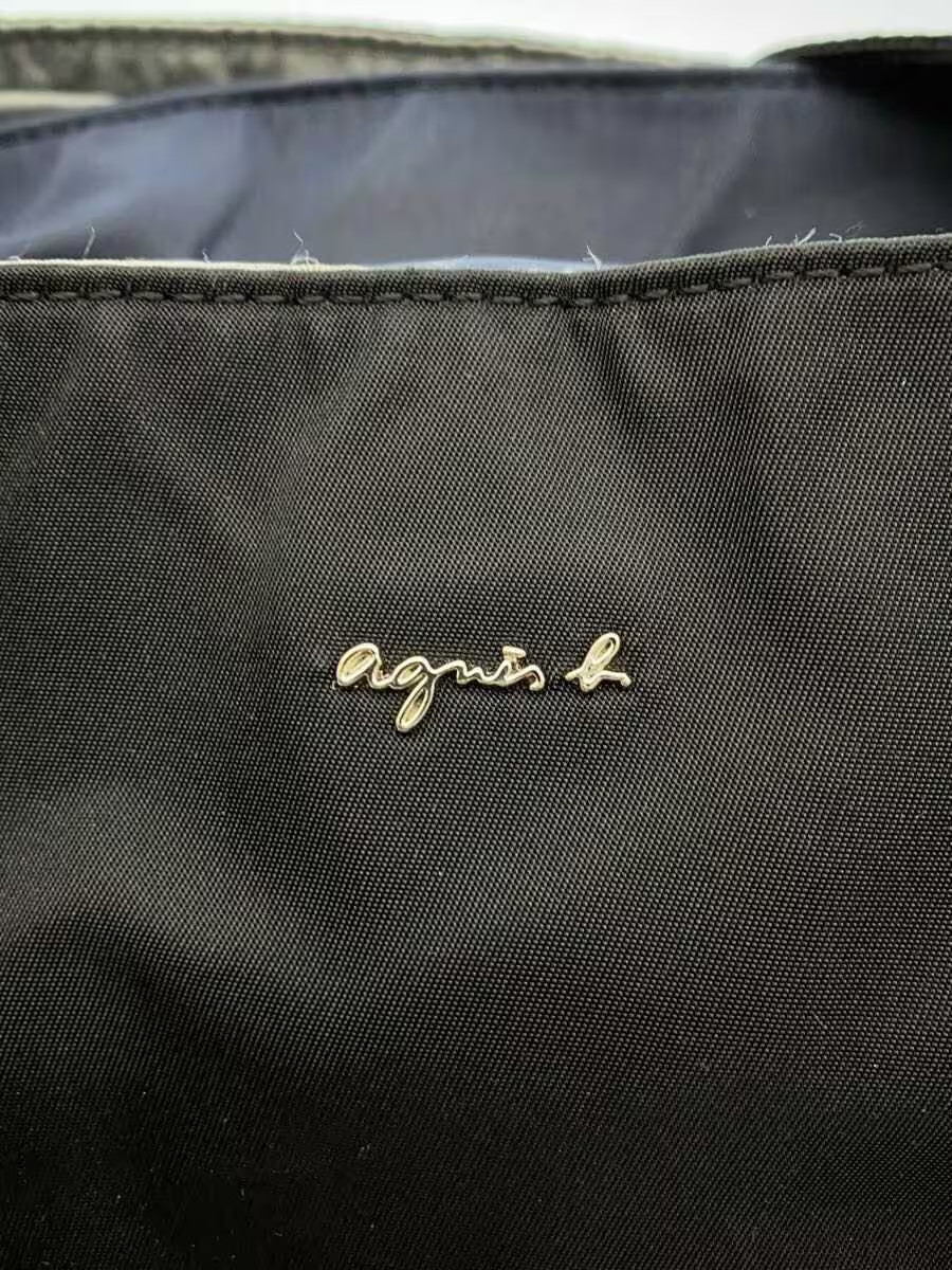 agnes b. Boston Bag, Nylon, Black, Solid Color, 0AS15-02