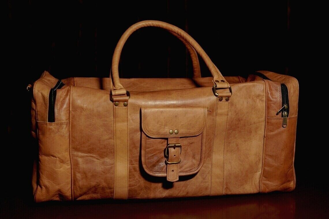 Italian Quality Leather 30″ Men Travel Bag Genuine Duffel Luggage Gym Weekend