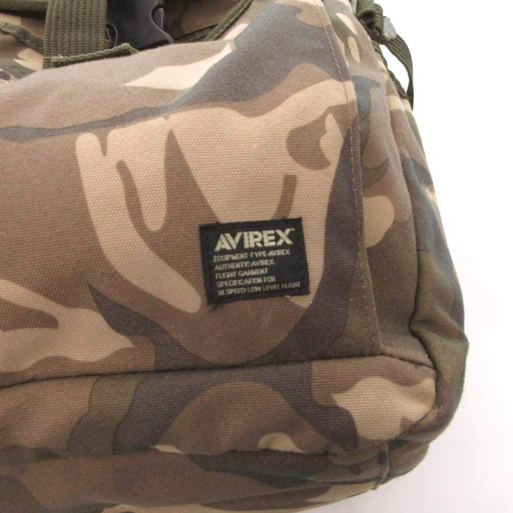 AVIREX Rucksack Backpack Camouflage Green Brown 45cm/17.7″ AB Condition