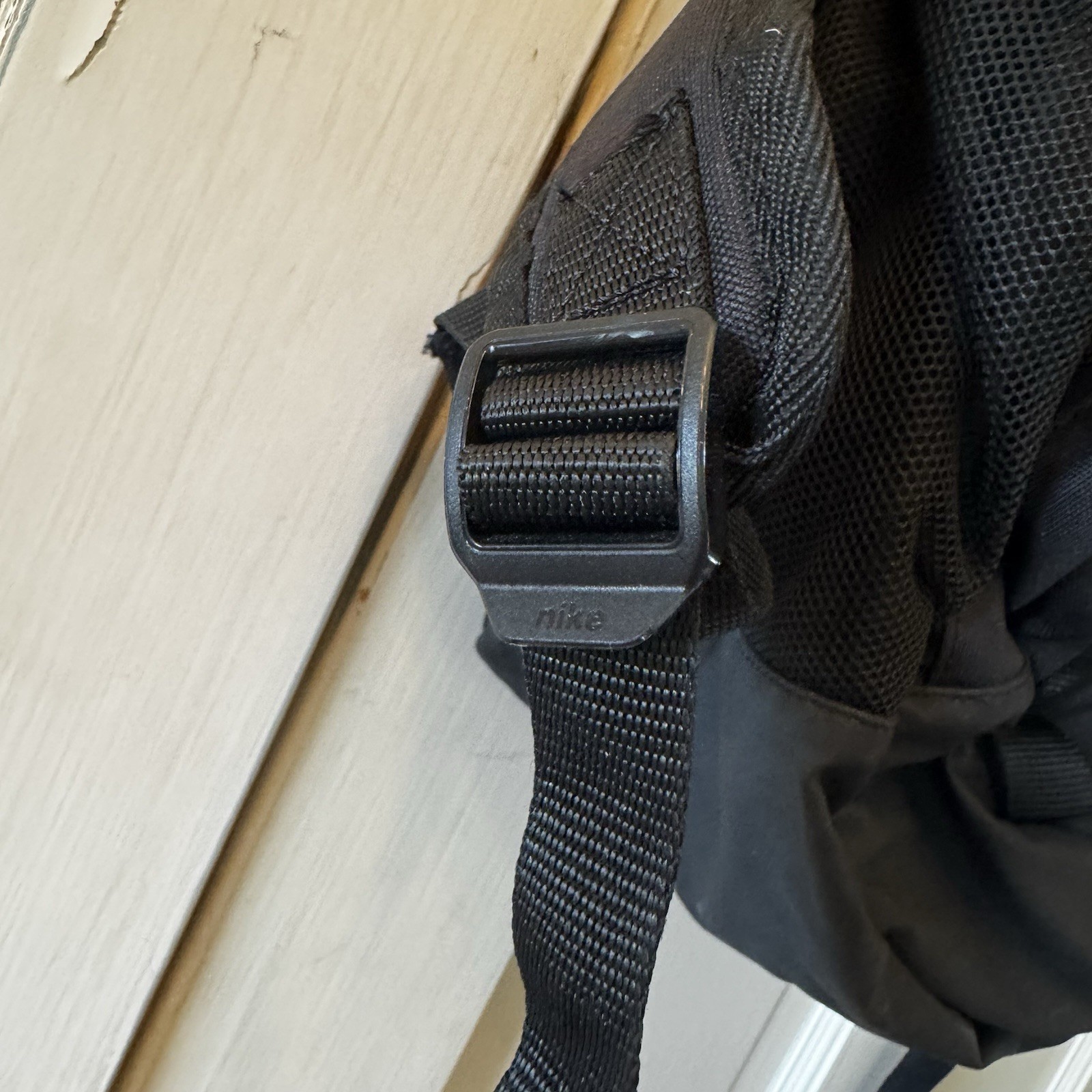 VTG Y2K Nike Mesh See Through Backpack Black 4 Pockets 18x13x5