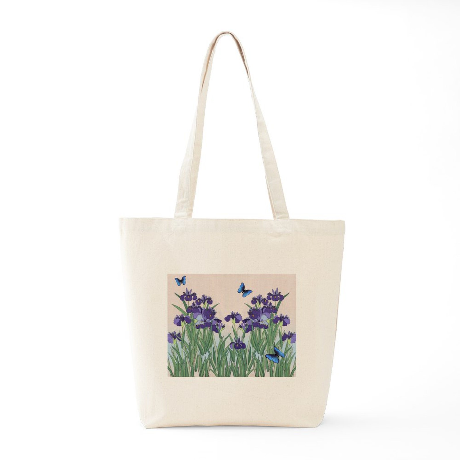 CafePress Japanese Iris & Butterflies Tote Bag (295219698)