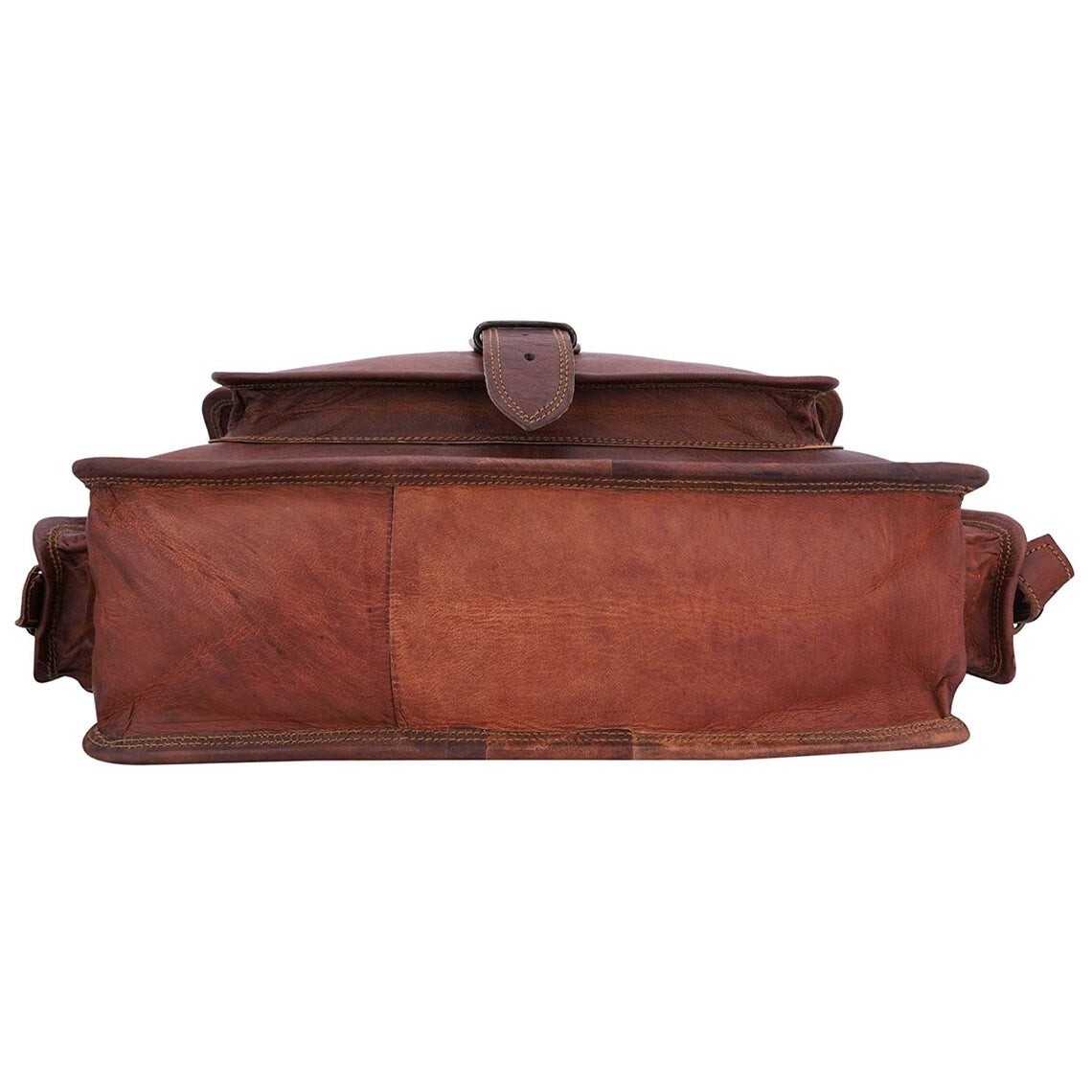 Men’s Brown Shoulder Laptop Briefcase Handmade Real Crossbody Leather Bag
