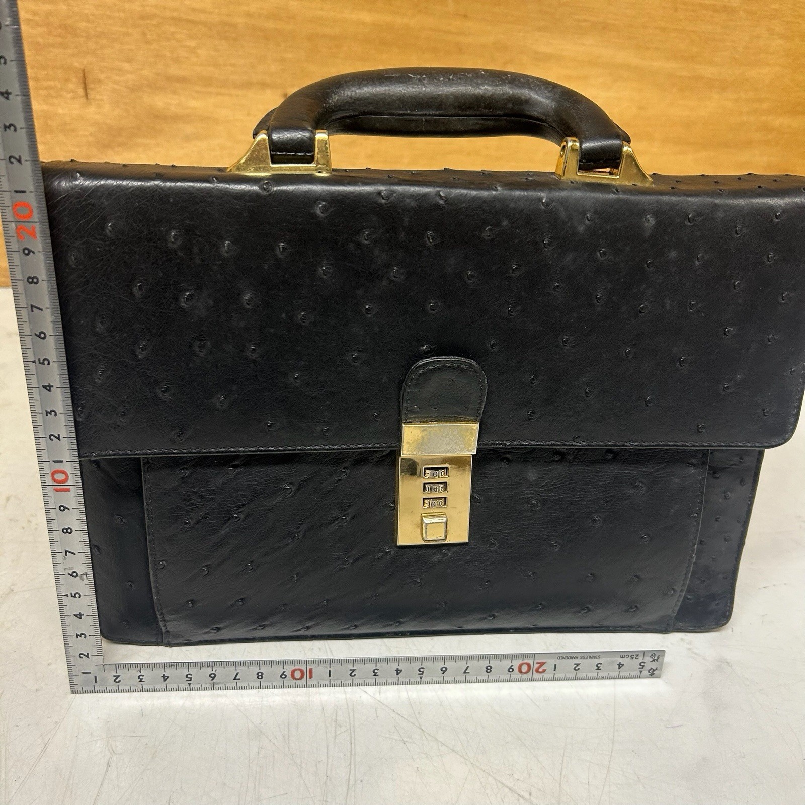 Vintage Black Dial Lock Business Briefcase Bag Key Unknown