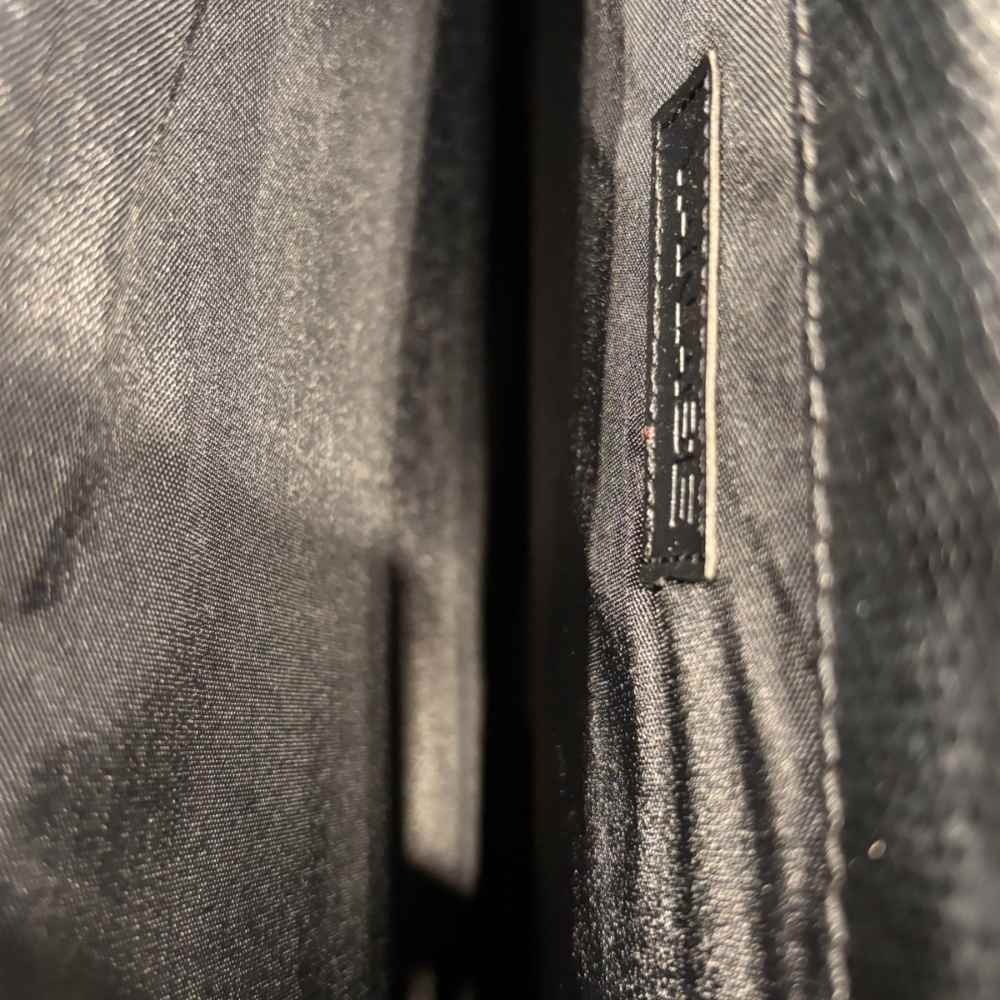YAMASE Leather Men’s Black Second Bag 10.6×1.0x14.2in AB Condition