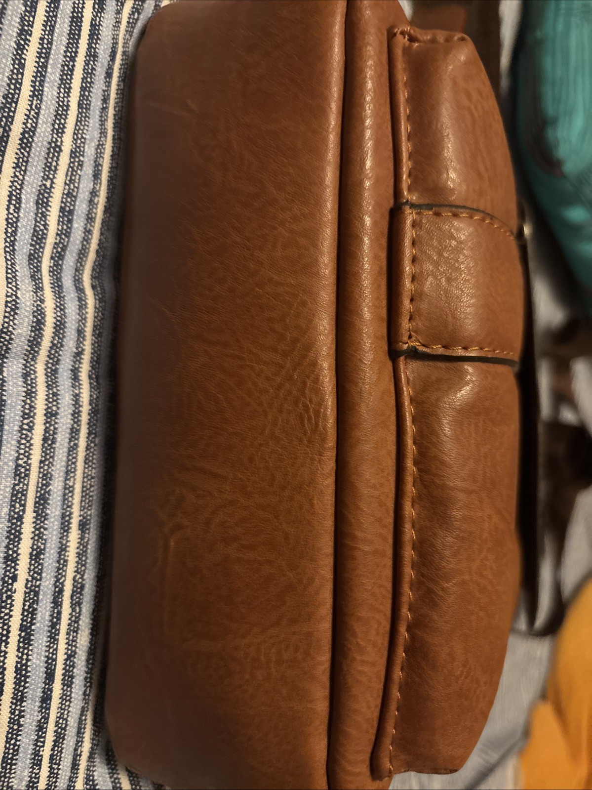 WEIXIER Brown Solid Crossbody Bag for Men, Shoulder Strap, Zip Closure