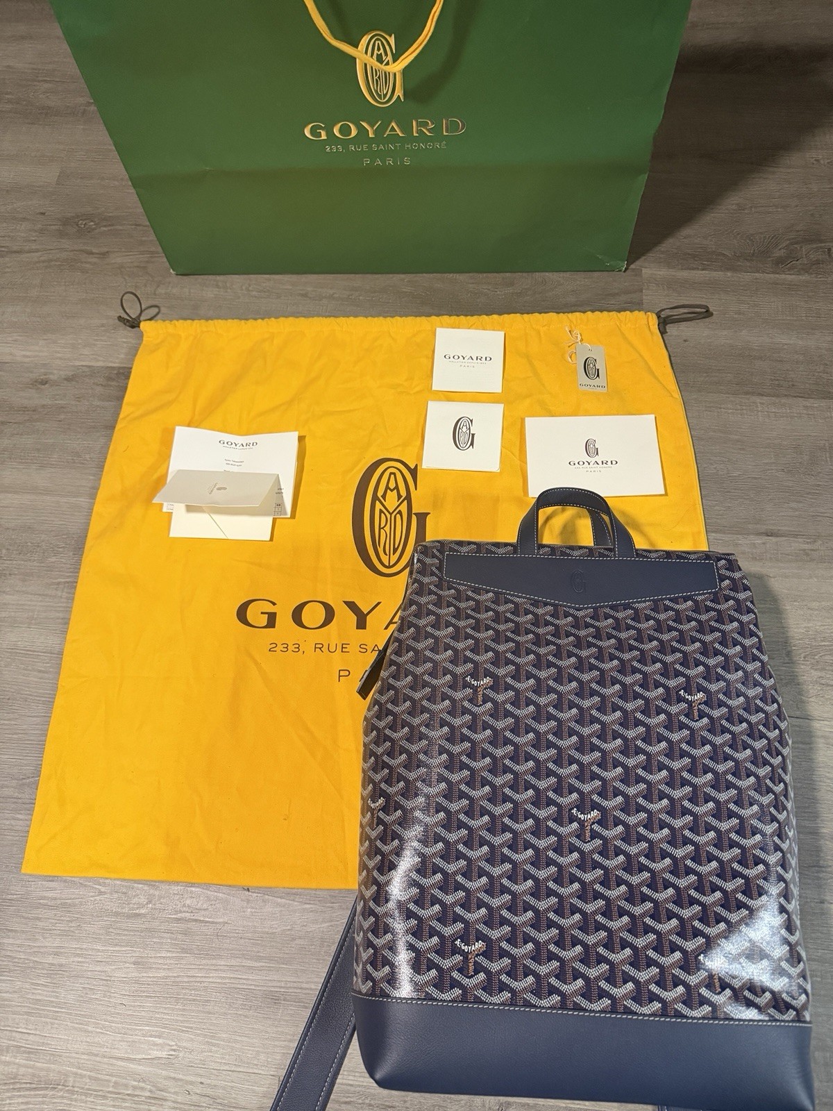 NEW Goyard Cisalpin Backpack NAVY Authentic RARE Men’s w/ Dust Bag & Cards