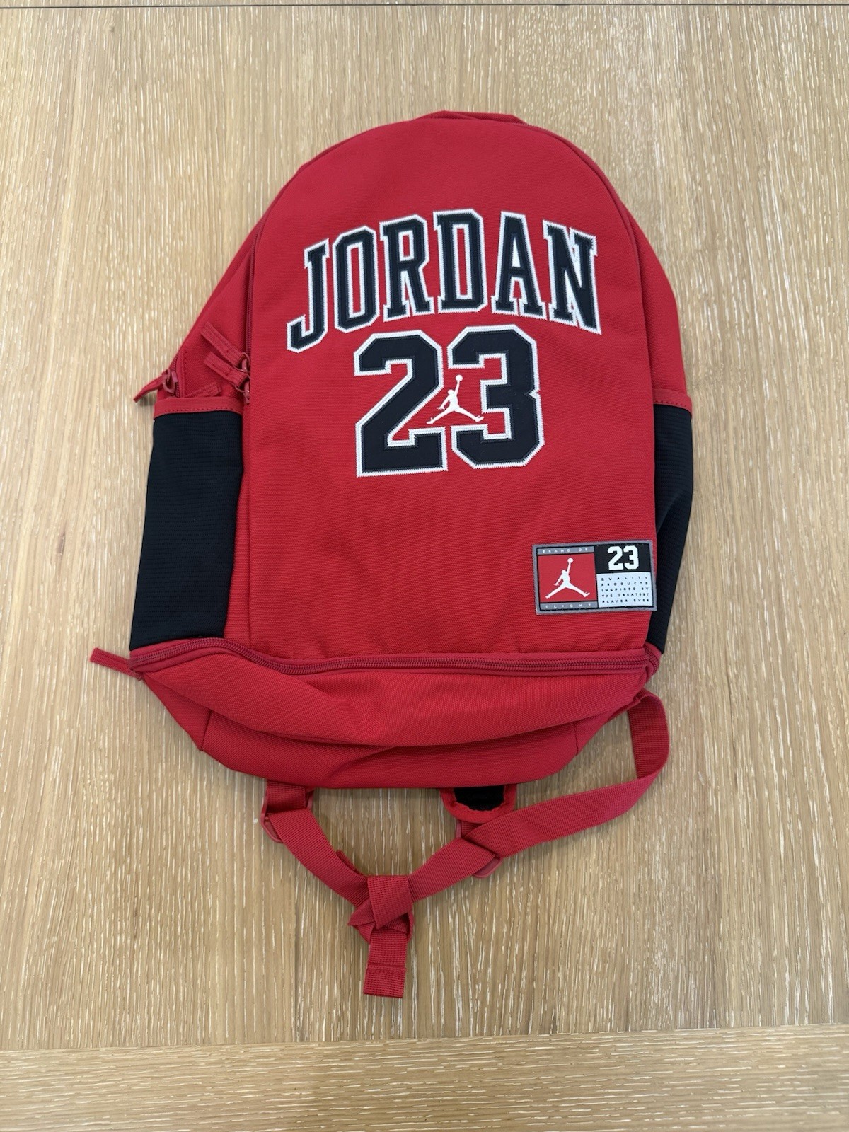 NIKE AIR JORDAN JERSEY BACKPACK #23 CHICAGO BULLS BLACK RED 9A0780-023