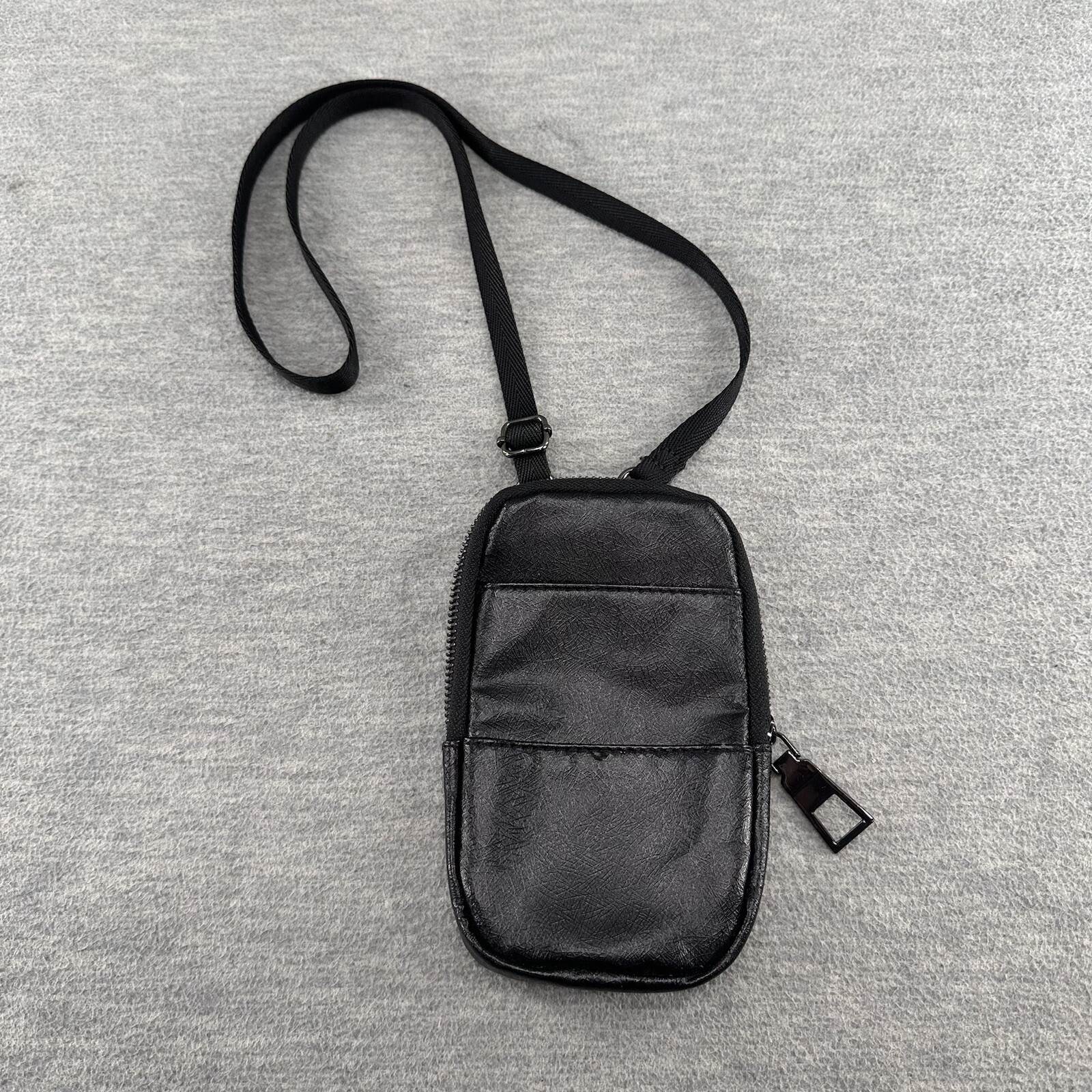 ZARA – Men’s Black Faux Leather Crossbody Mini Bag (PU4 )