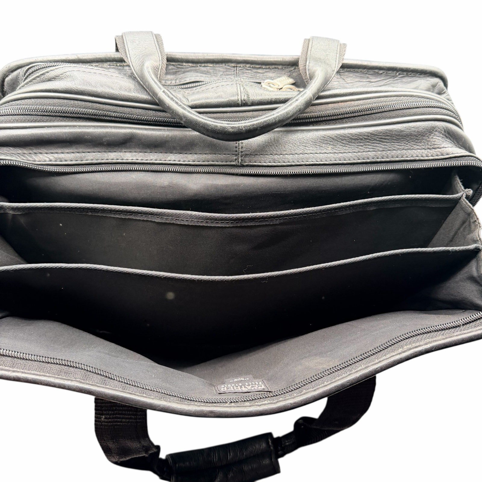 Wilsons Leather Pelle Studio Black Laptop Briefcase Bag
