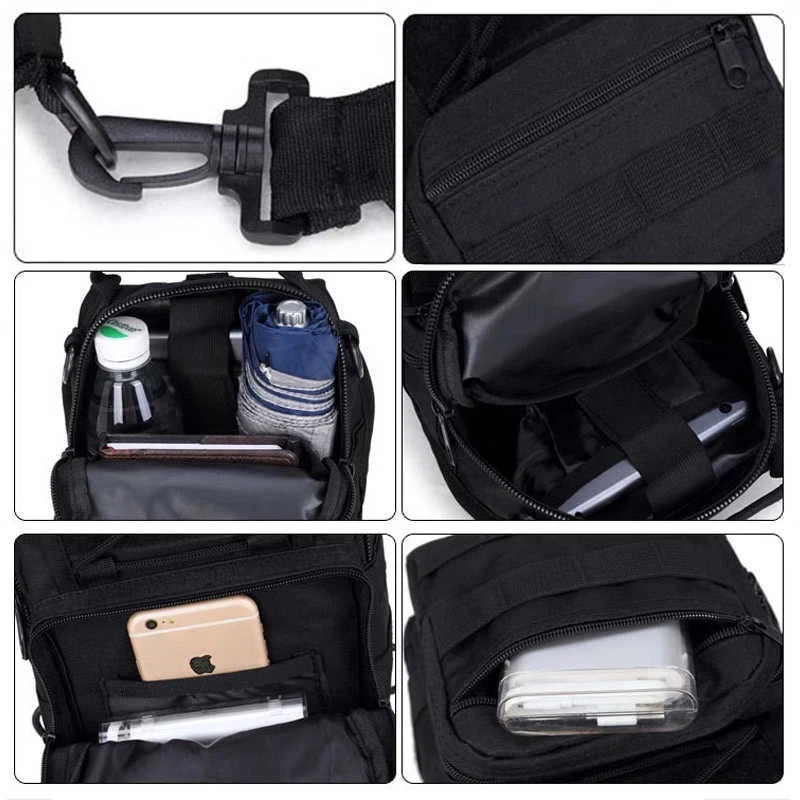 Men Backpack Tactical Sling Bag Chest Shoulder Fanny Pack Cross Body Molle Pouch