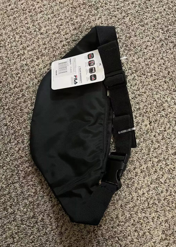 Fila Unisex Black Three Compartments Nylon Polyester Belt Bag / Fanny Bag