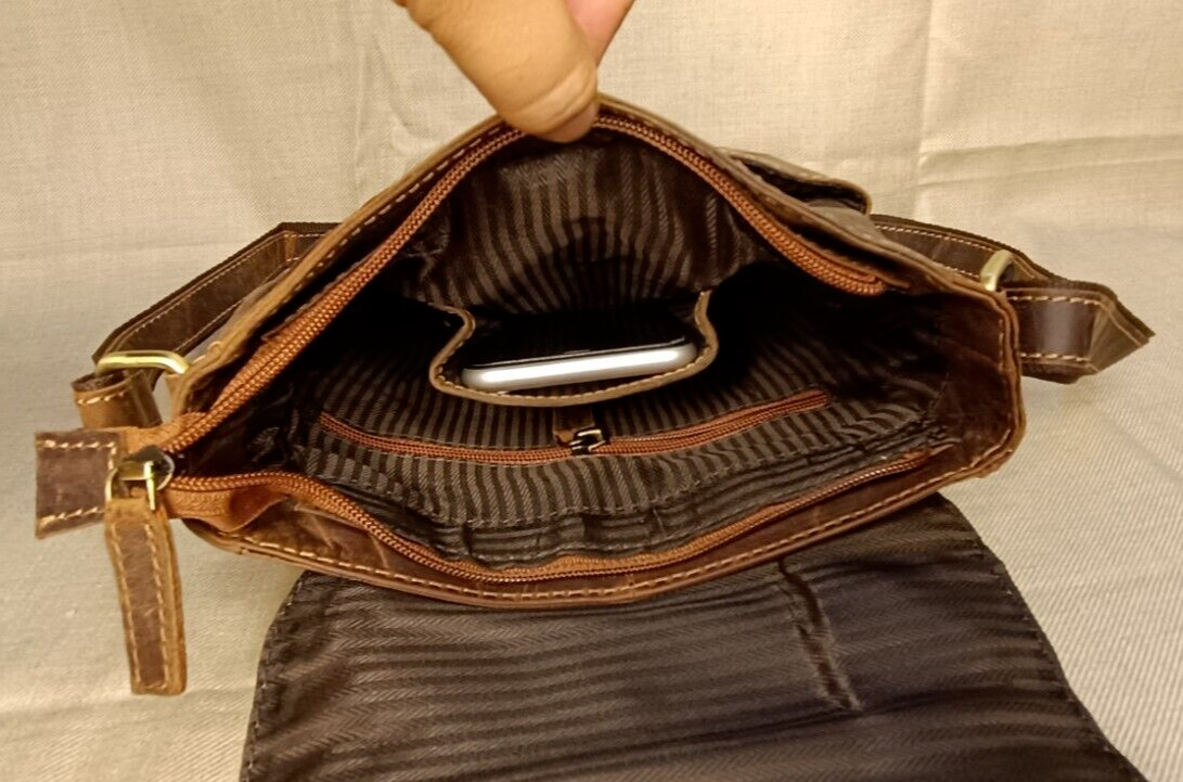 9 In Crossbody Messenger Bag Buffalo Leather Purse Satchel Handbag Sling Bags