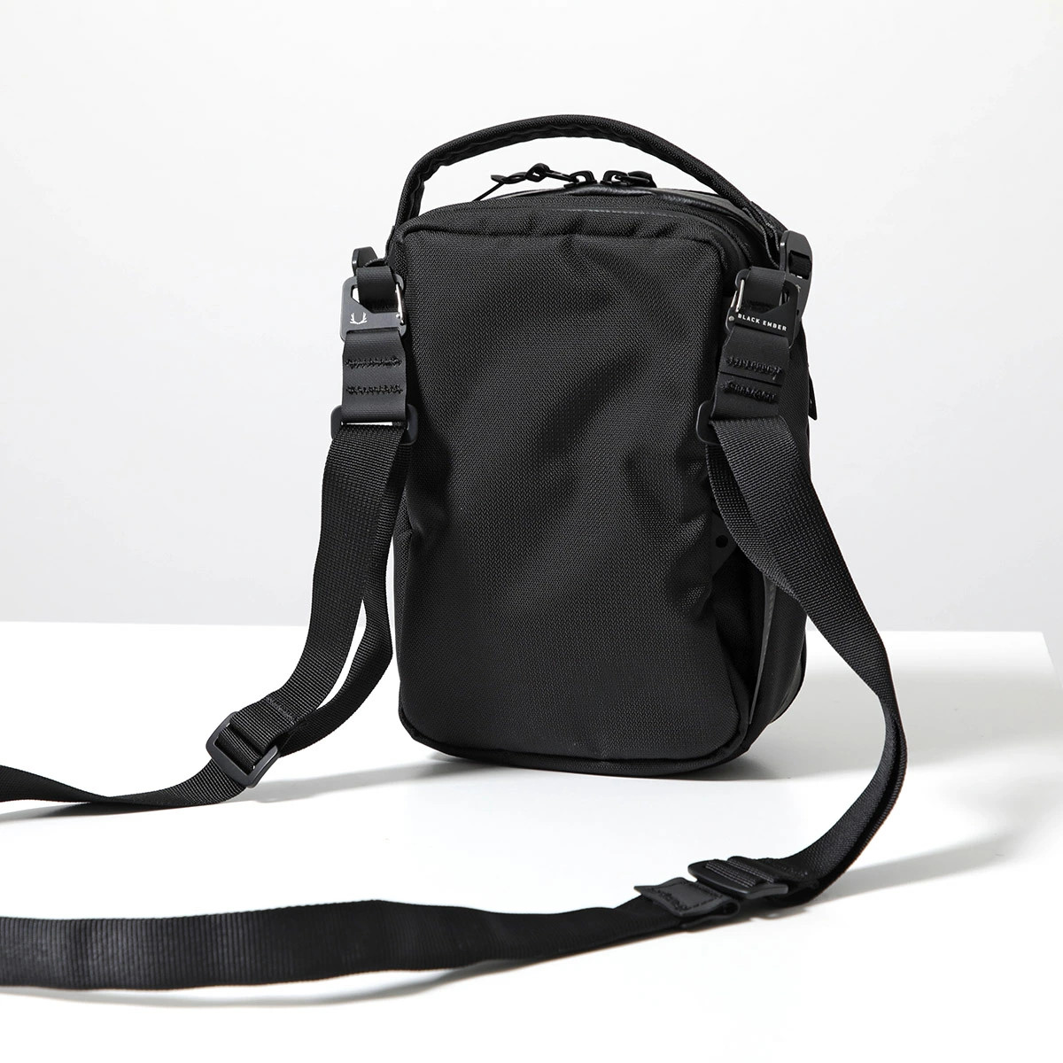 BLACK EMBER Shoulder Bag 090000 Kompak Men Nylon Bag with Key Jet-Black 7220033B