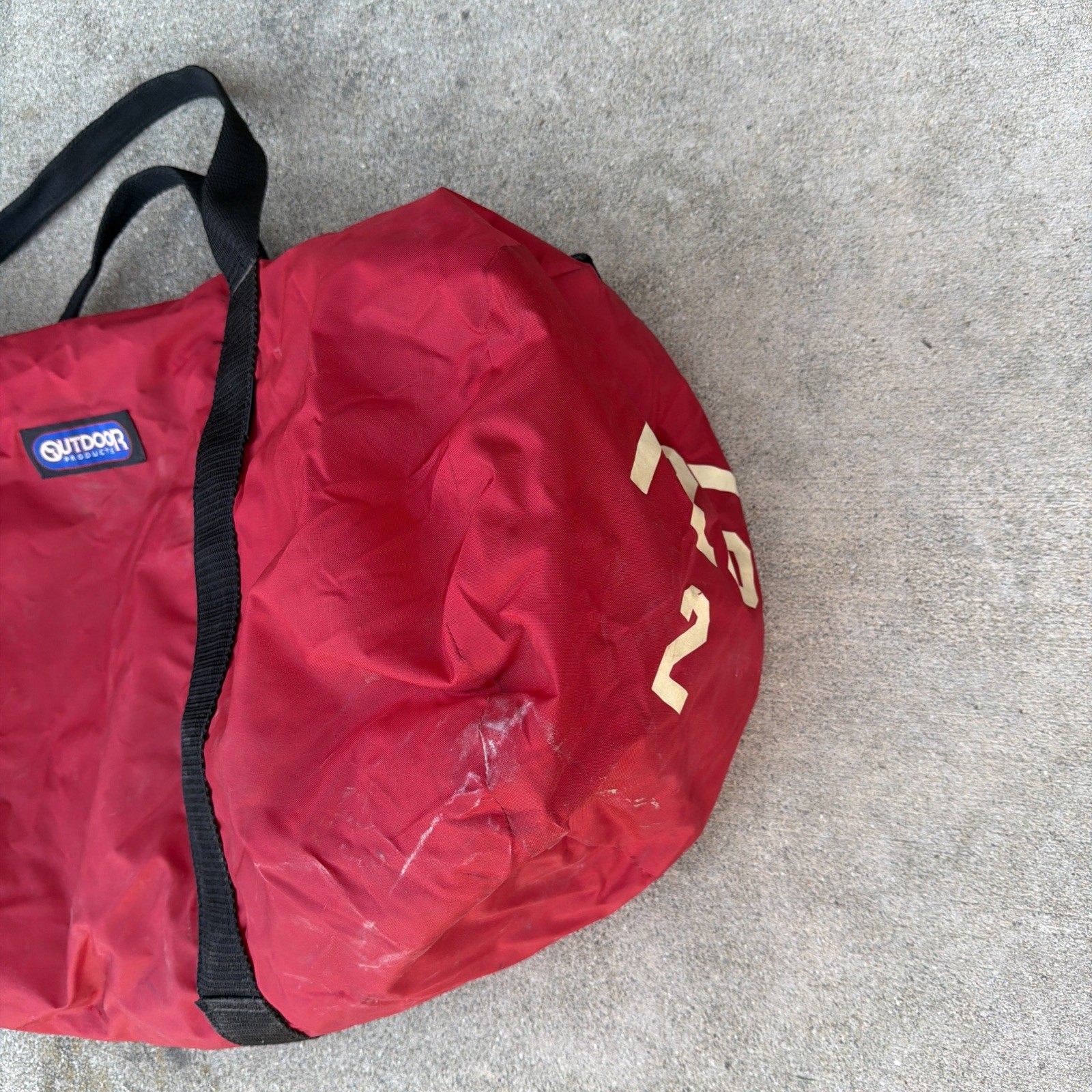 Vintage Outdoor Products 27” Black Duffel Bag Nylon Canvas Made In USA Boy Scout