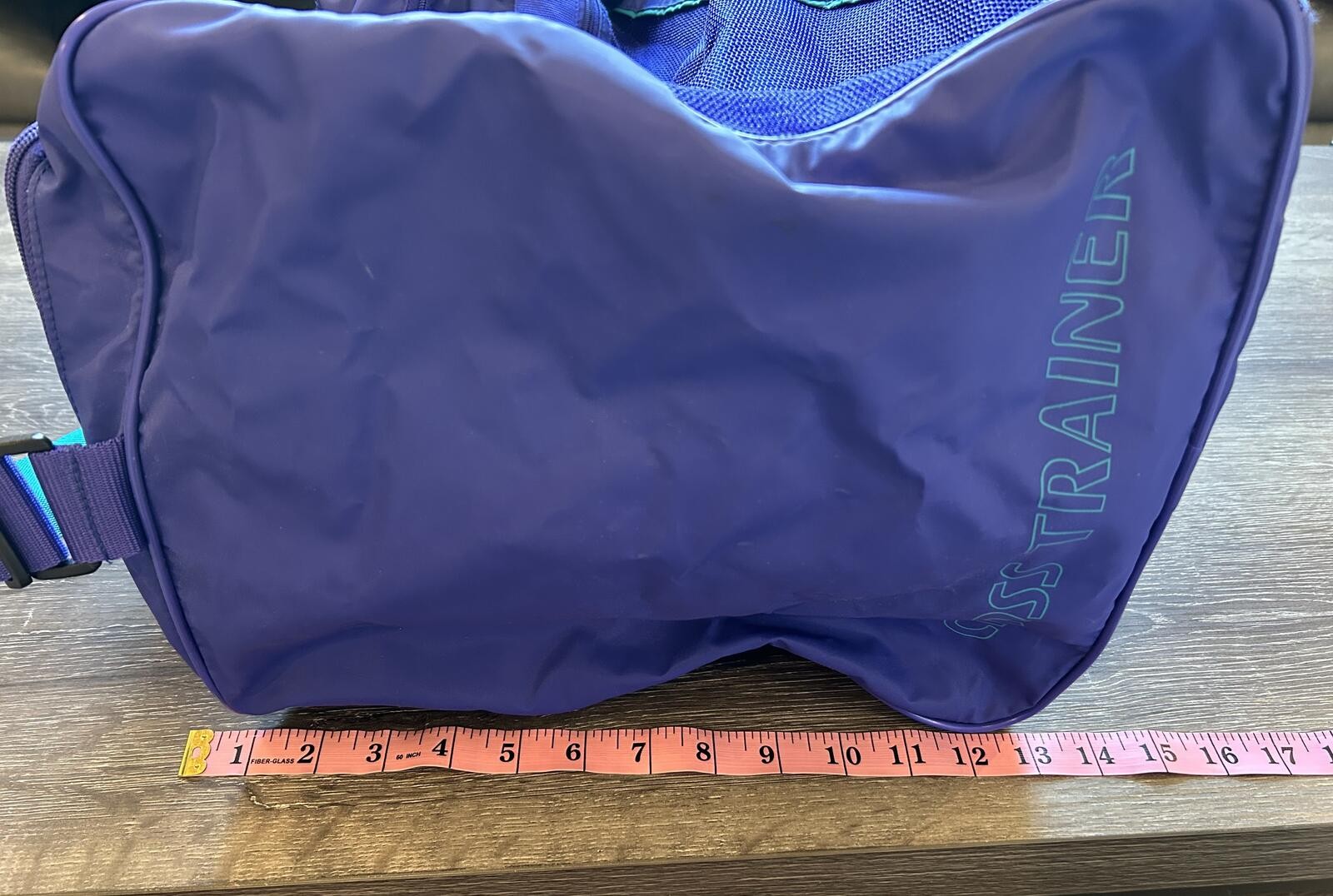 Retro Cross Trainer Purple & Teal Gym Duffel Bag Travel Sports Tote
