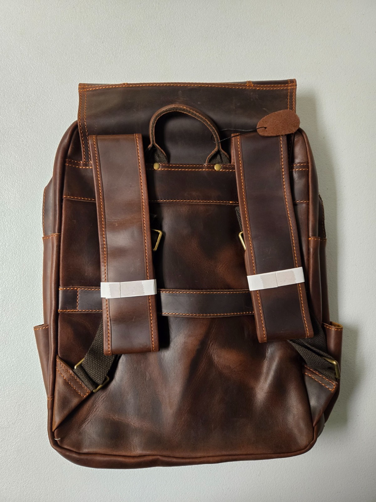 Classic Handmade Full Grain Leather Business Backpack Travel Laptop Rucksack
