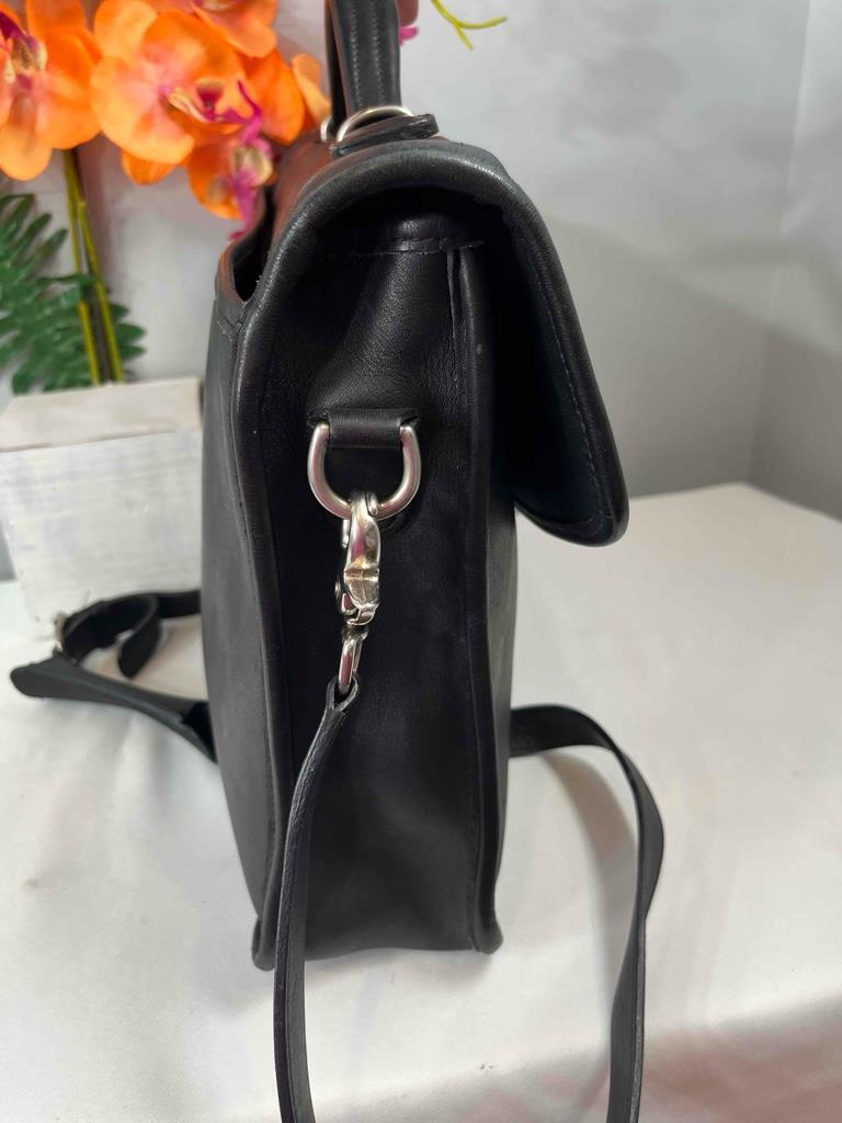 Vintage COACH Lexington Black Smooth Leather Briefcase Bag #B23-5265
