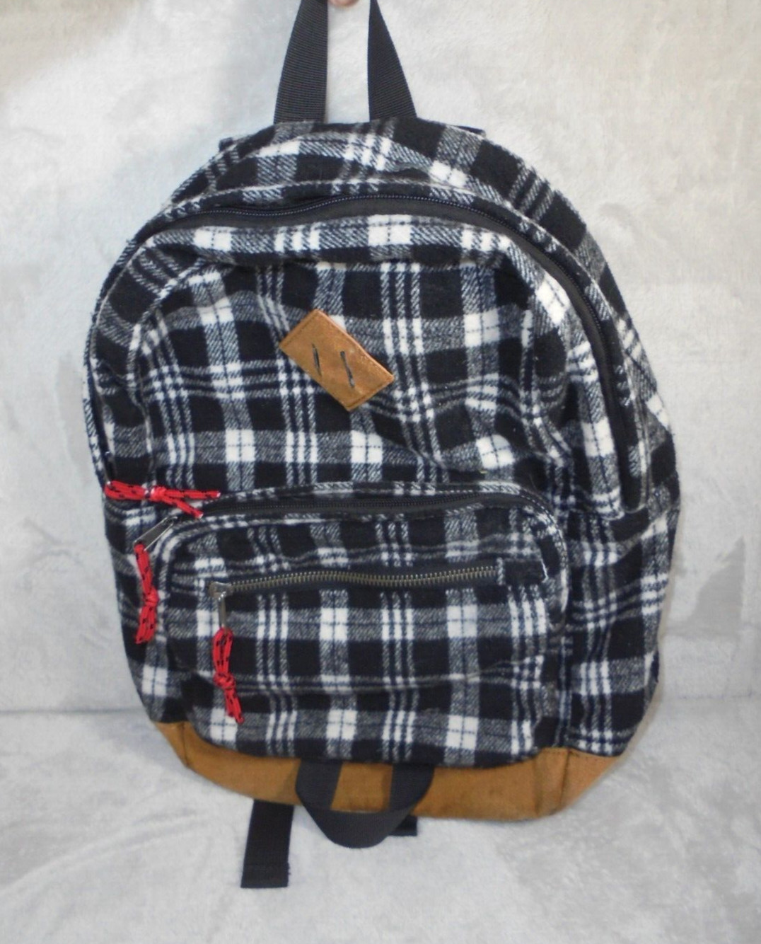 Faux Wool Leather Suede Backpack Bookbag Bag Back To School Work