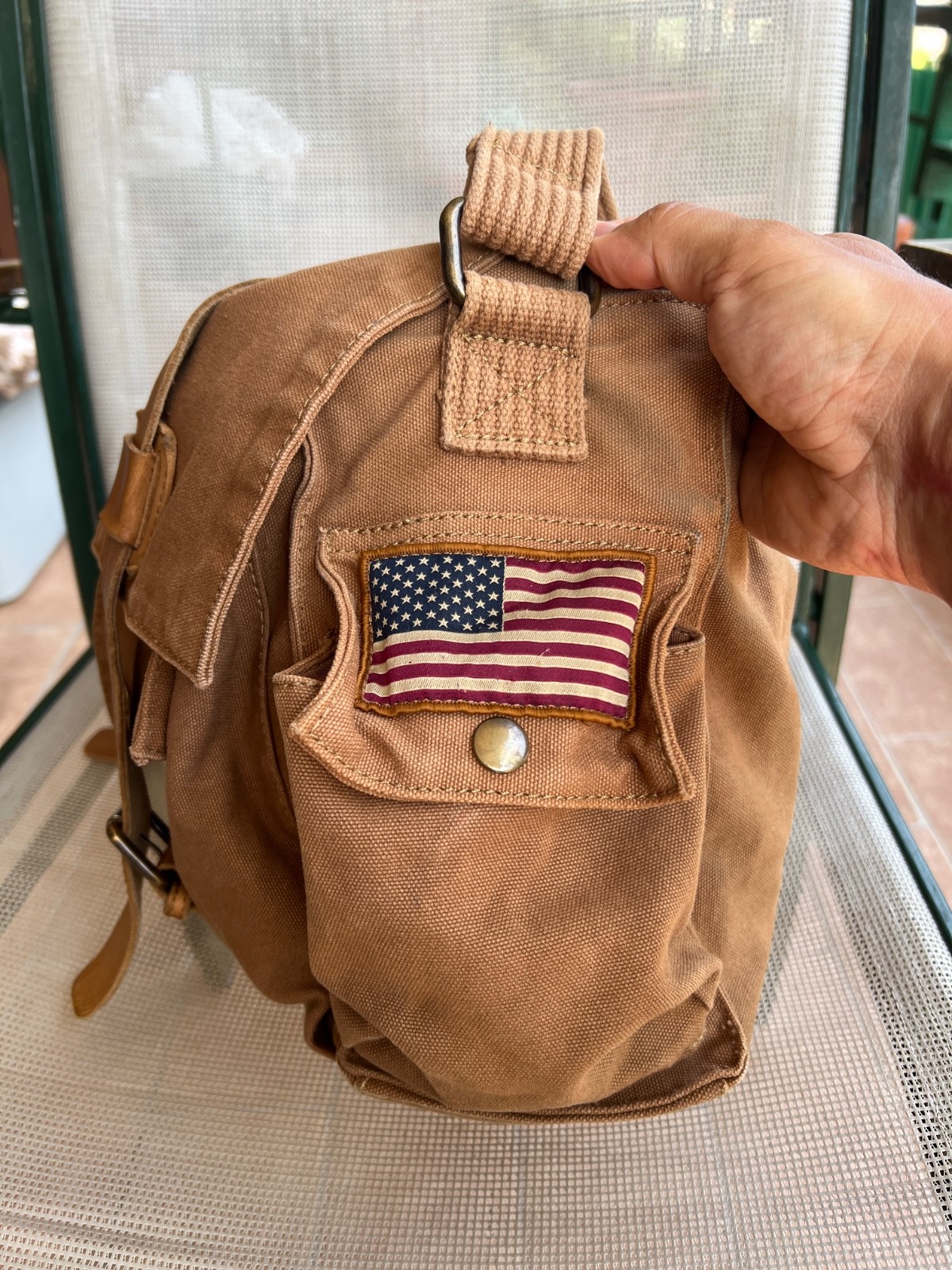 BARBOUR Steve Mc Queen Messenger Shoulder Bag Colonial Cotton Leather Legend 554