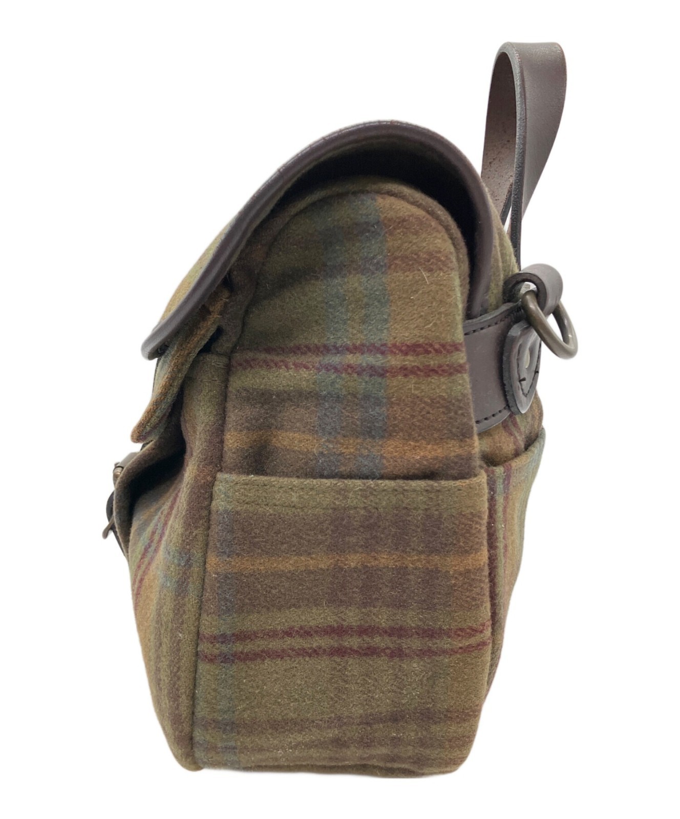 FILSON Wool Shoulder Bag Green Brown Check USA – Used Slight Wear