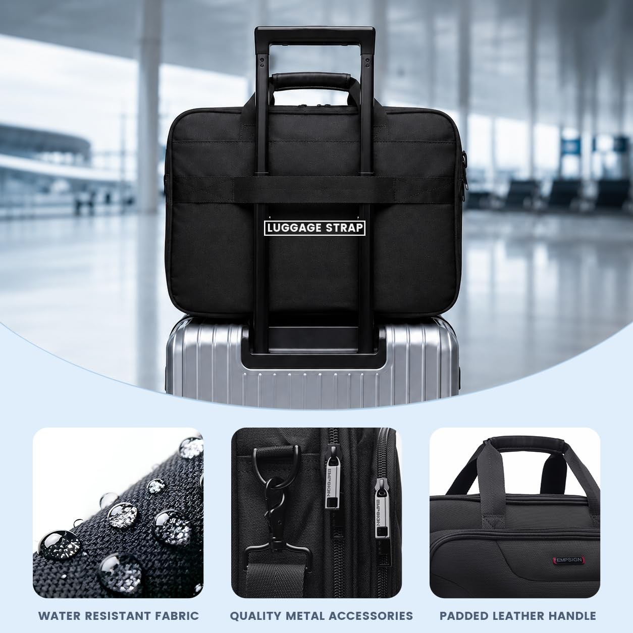 EMPSIGN Stylish Laptop Bag Briefcase 17 3 Inch Laptop Case Expandable Messeng
