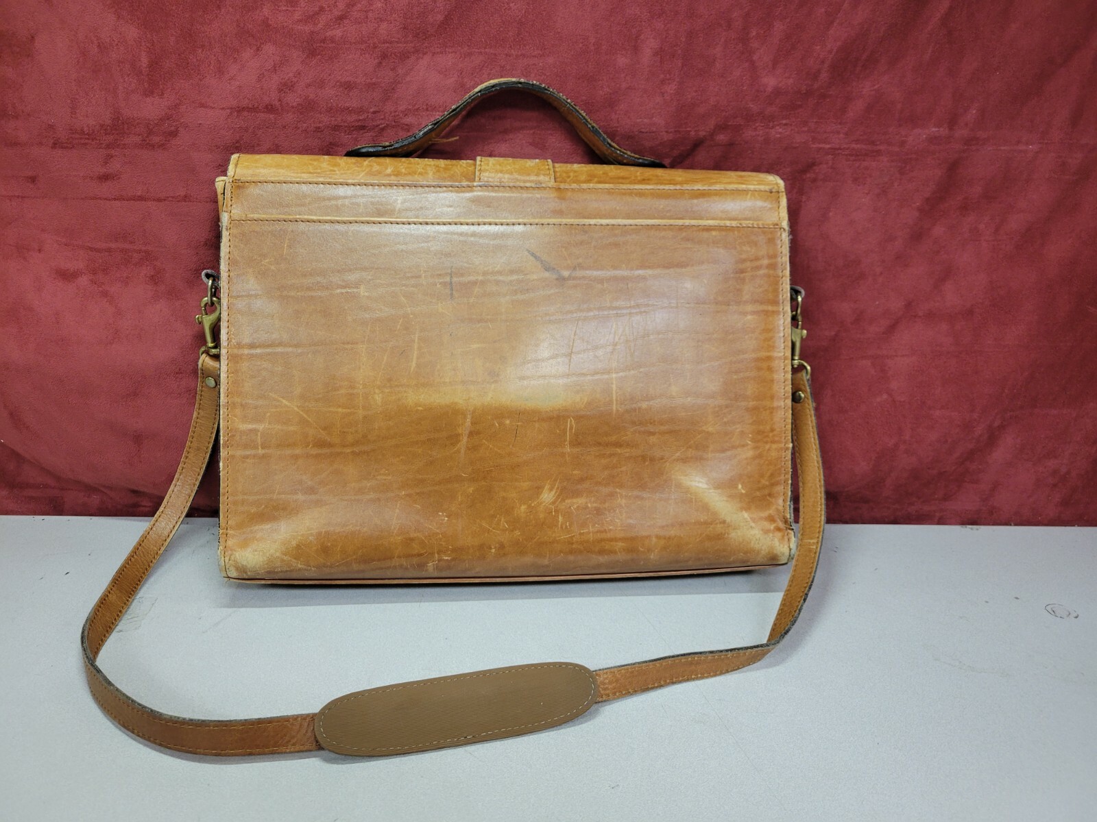 Schlesinger full grain cowhide leather briefcase
