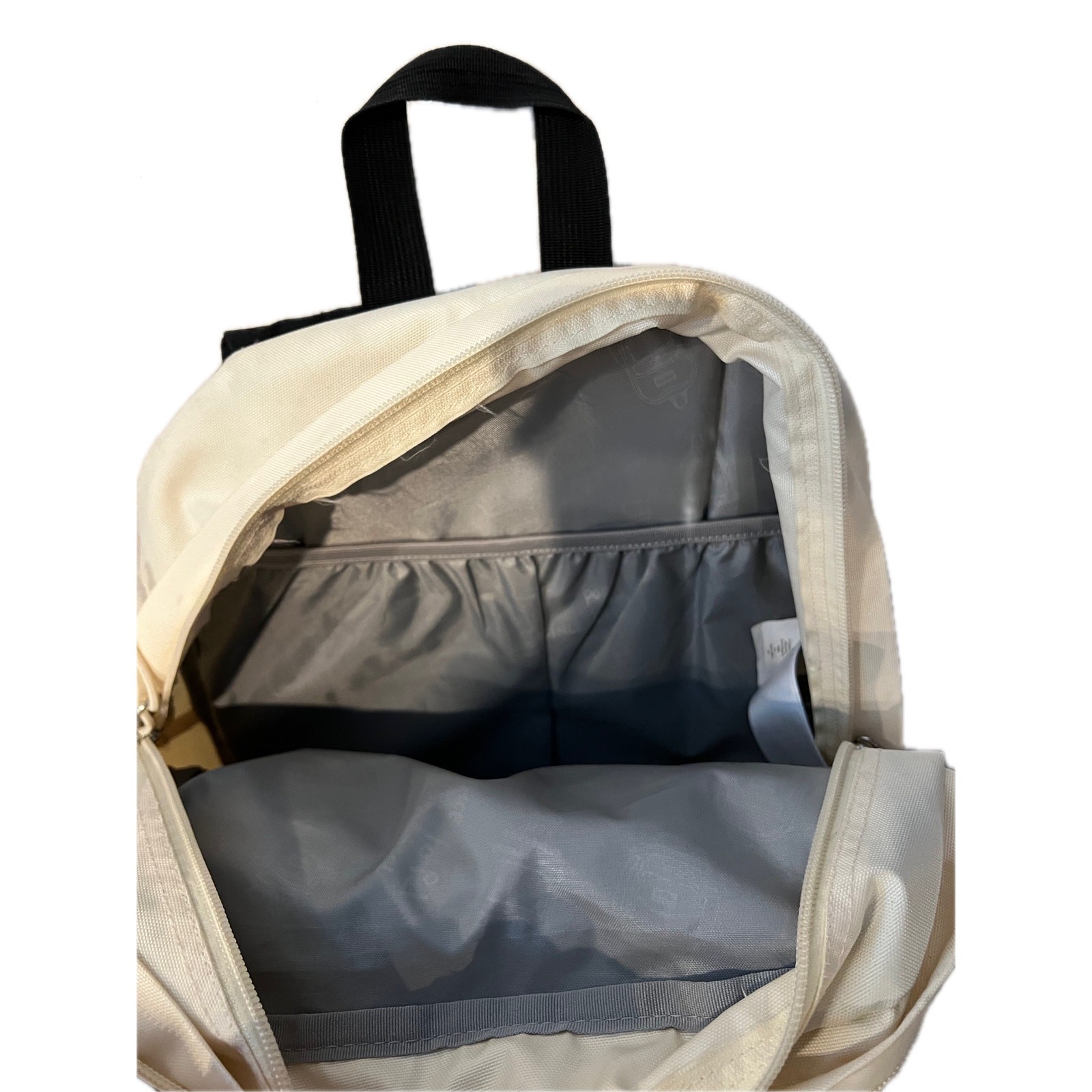 JanSport Cool Student 2 Section School Backpack Cream Brown