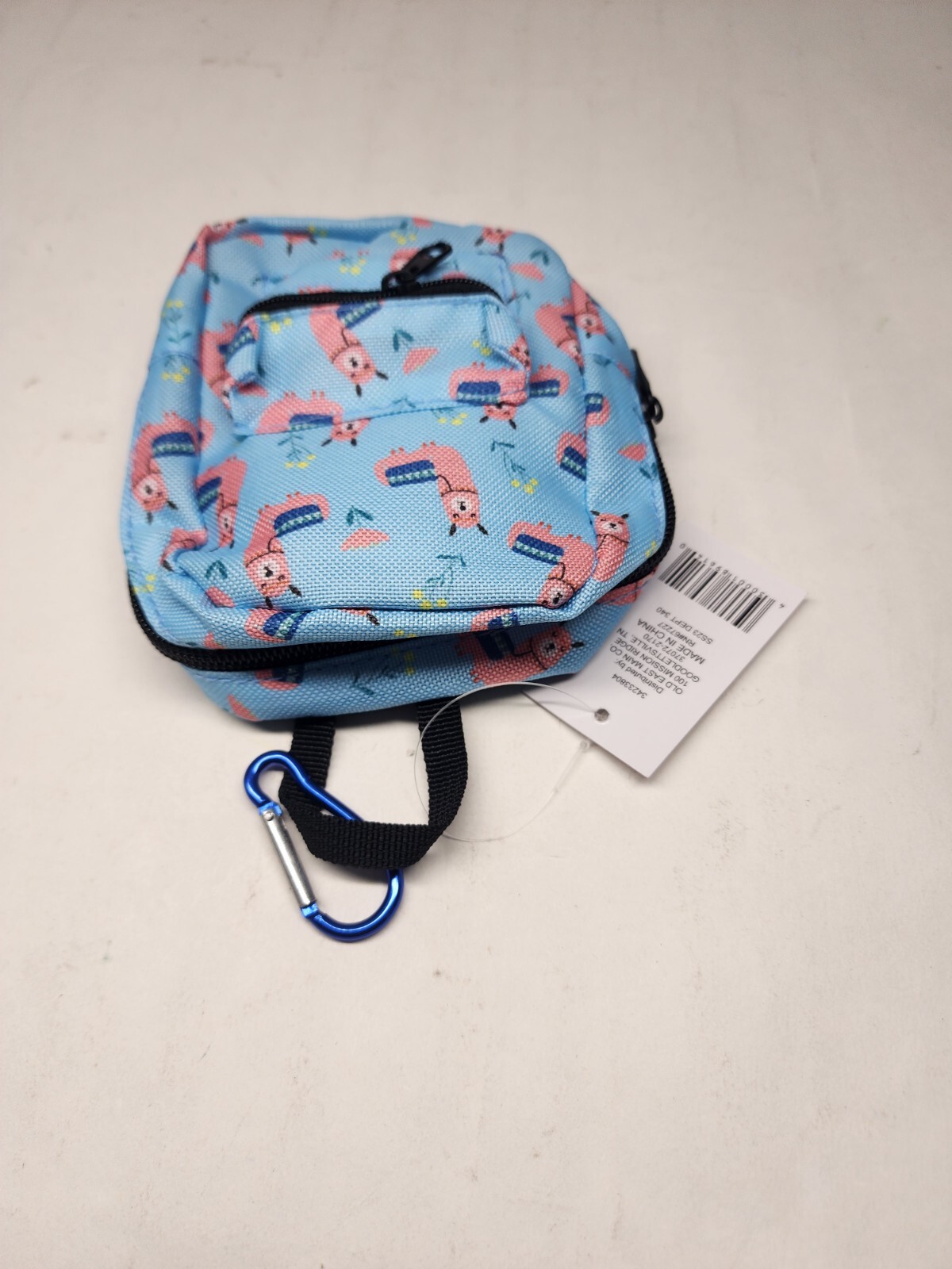 Llama Print Backpack Mini with Elastic Backpack Strap Sturdy Carabiner Clip