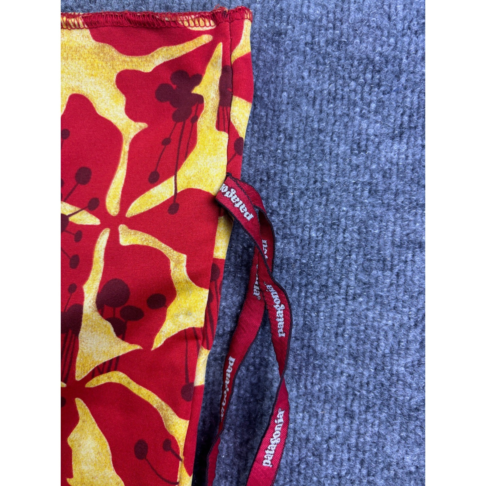 Patagonia Drawstring Bag Unisex OS Red Yellow Floral Gear Pouch Storage