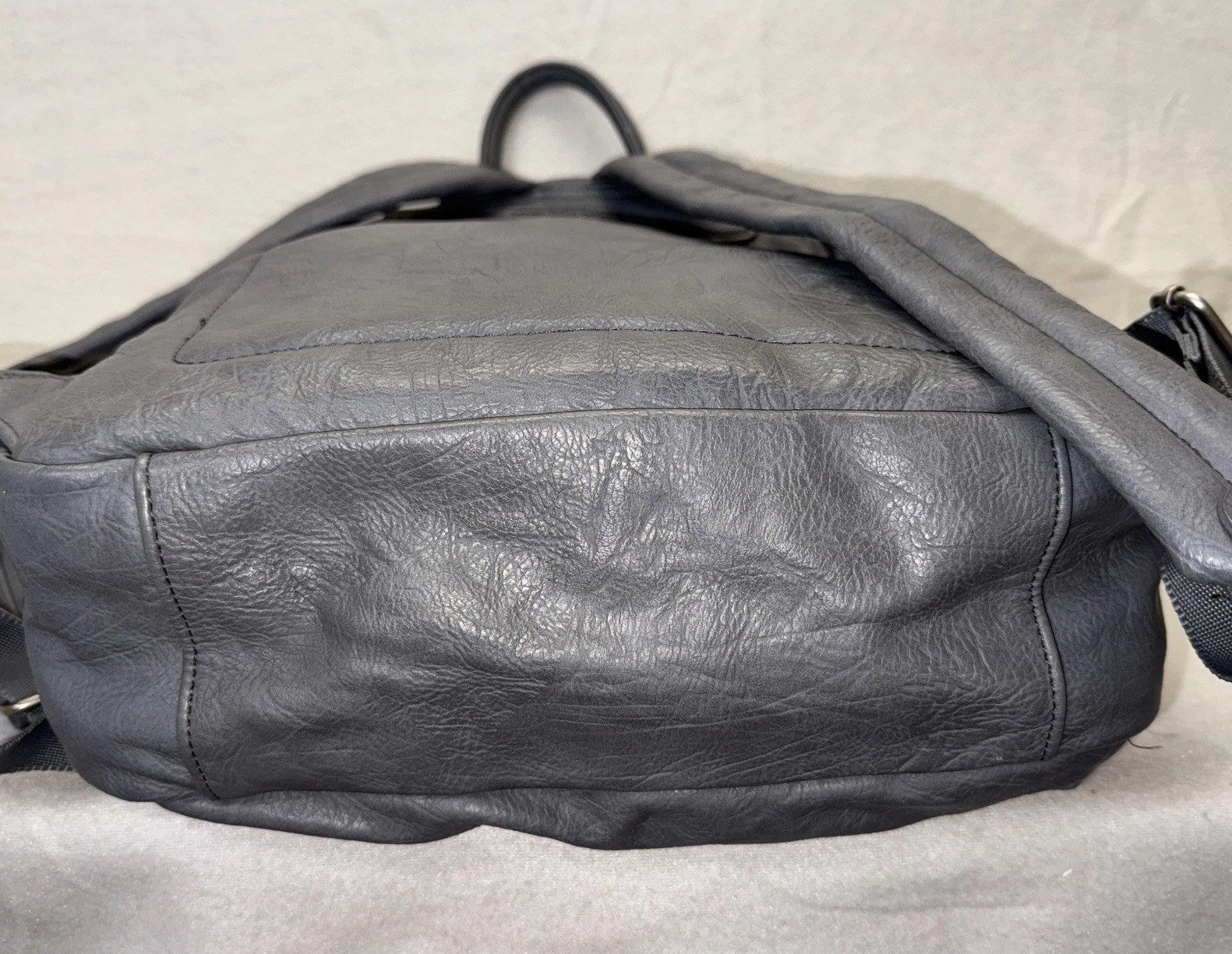 Monopoly Office Faux Leather Backpack Daily Laptop Bag Gray 13×11 Discontinued