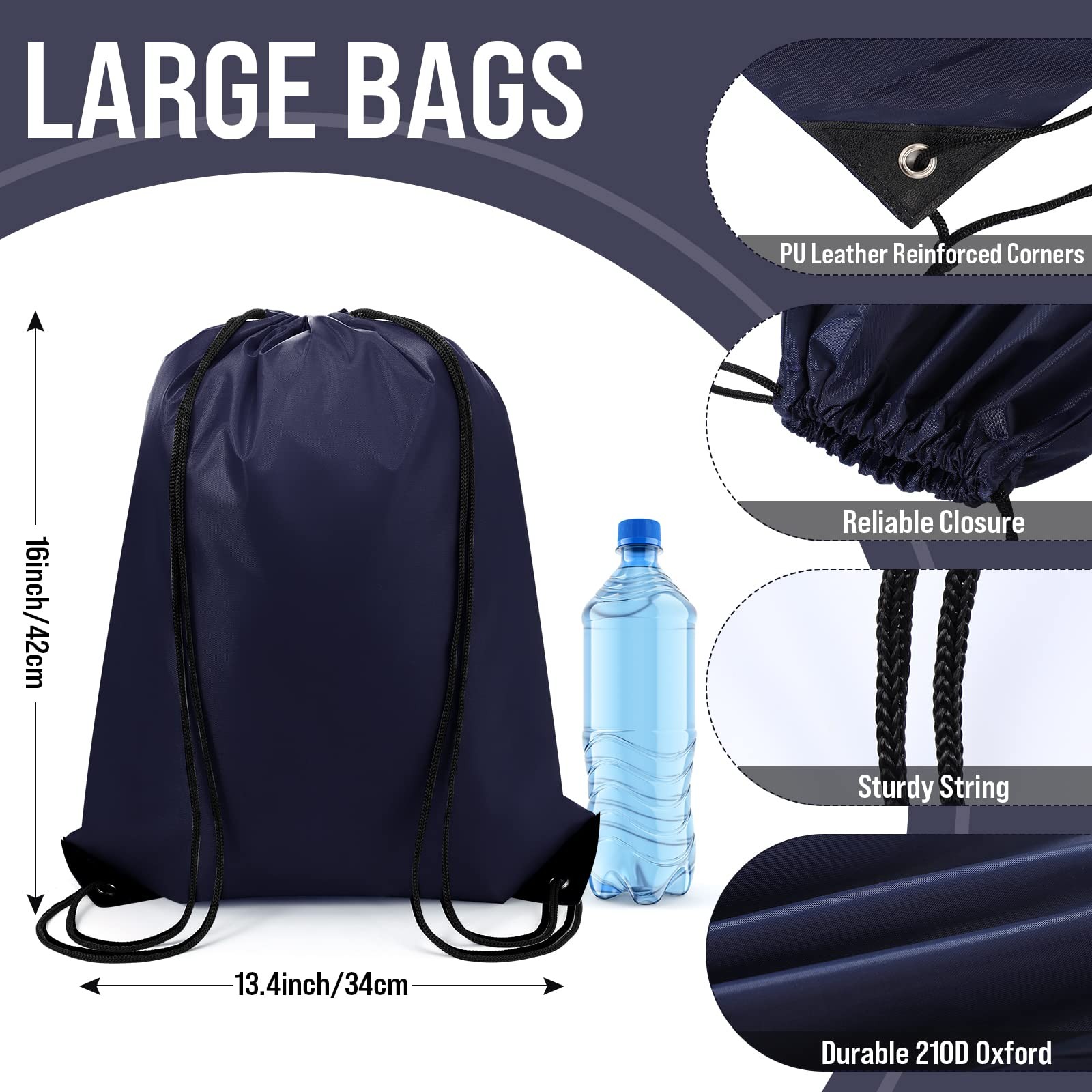 100 Pieces Drawstring Backpack Bags Bulk Back Sack String Bags Cinch Storage …