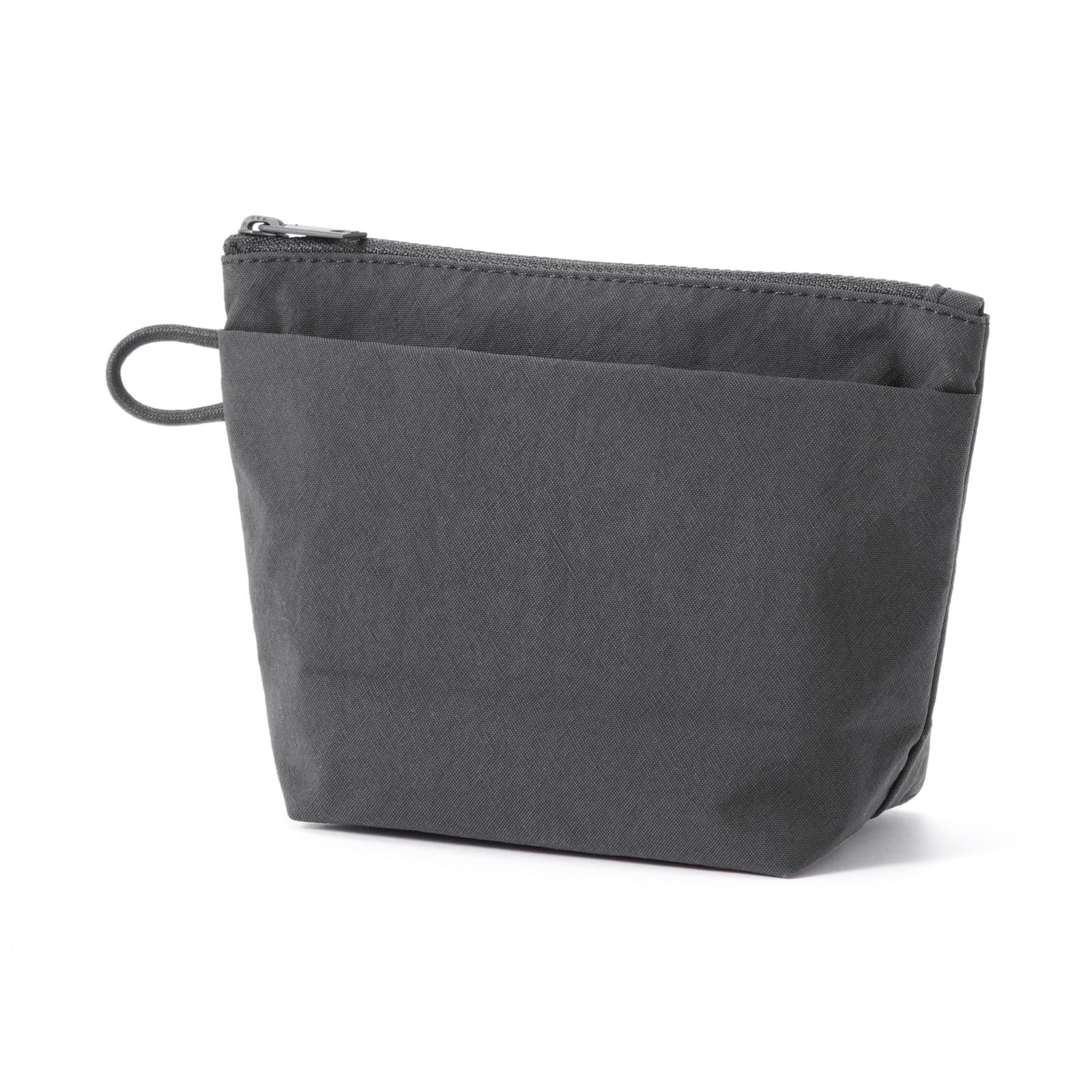 Wrinkle nylon gusseted pouch, dark gray, S, approx. 16.5 x 11 x 6 cm, 84473876