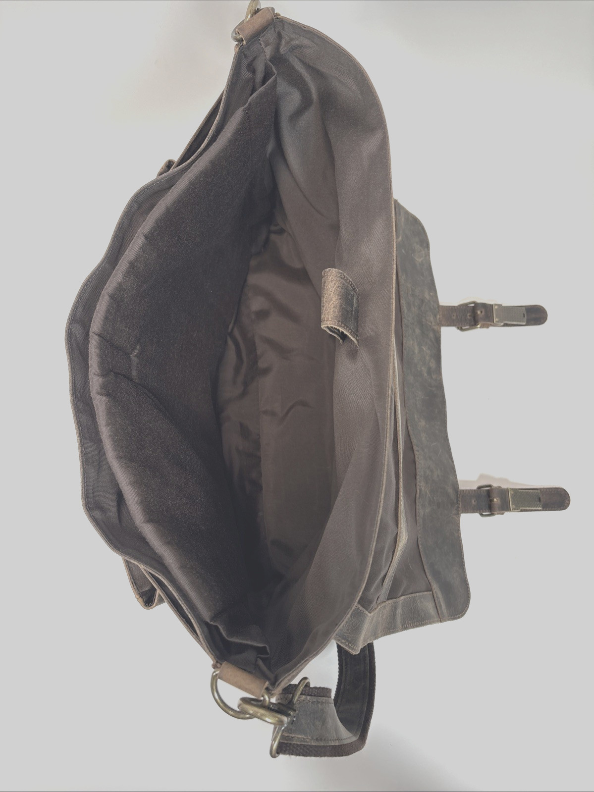 Komalc Brown Distressed Leather Briefcase Messenger Bag Shoulder Strap Bag