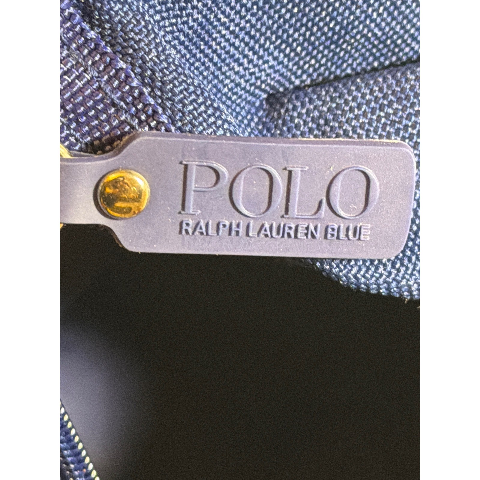 Polo Ralph Lauren Blue Canvas Duffel Bag Weekender Royal Blue Striped Strap