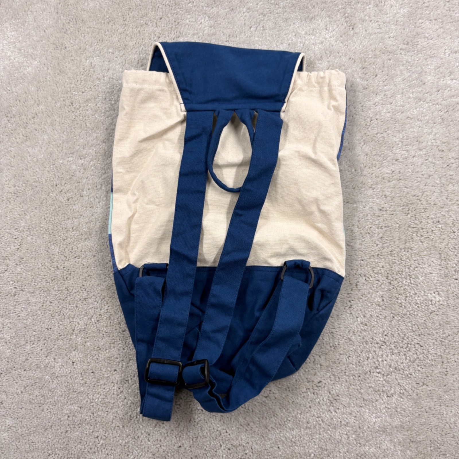 Colorado Flag Canvas Backpack Bag Tote Flap Drawstring Closure Festival