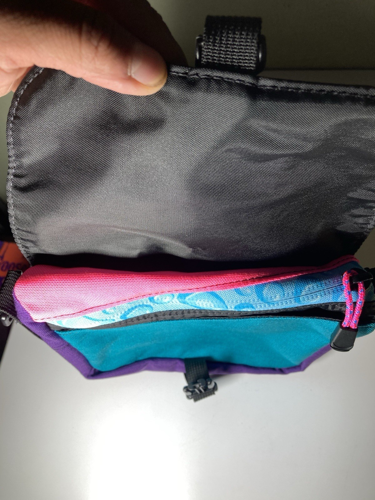 Cedaero The Search Pack Crossbody Bag Purple Teal Cordura Made in USA