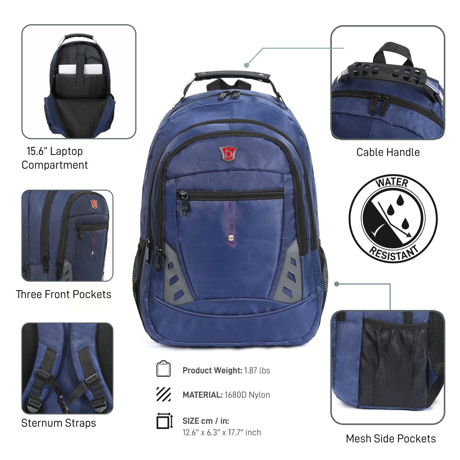 DUKAP PRECISION 15.6 Inch Executive Laptop Backpack Travel Bag with Padded