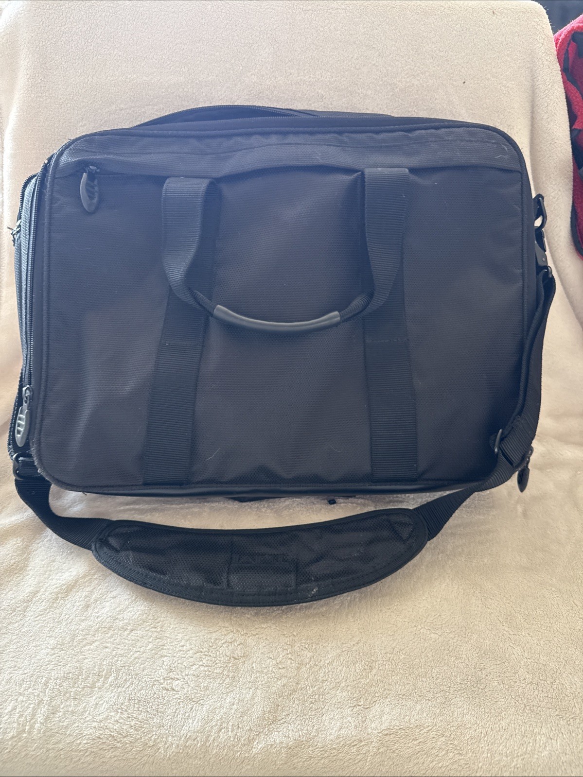 Tumi Tech Ballistic Nylon Briefcase Messenger Laptop Bag Black Crossbody Buckle