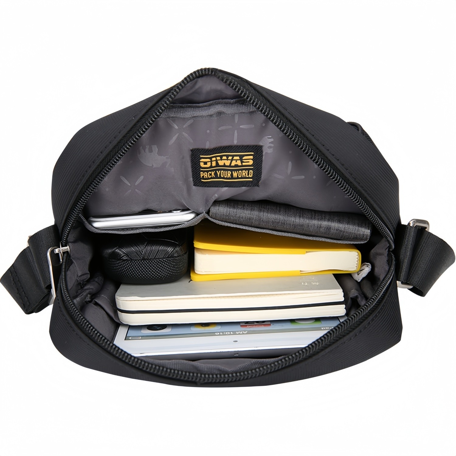 OIWAS Cross Body Bag Men Small Messenger Bag Shoulder Bag 7.9″ iPad Purse Black
