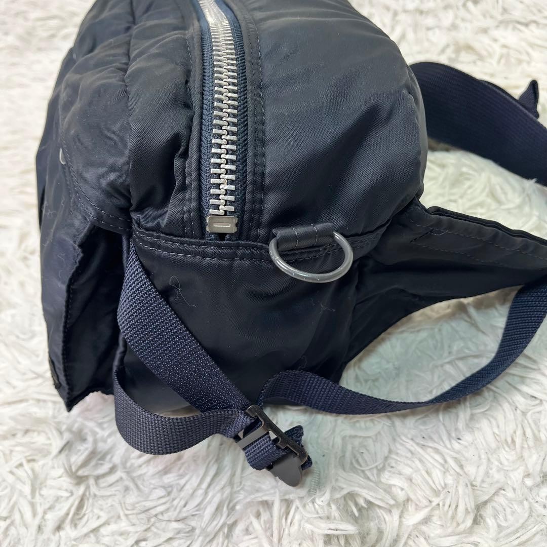 Authentic Yoshida Kaban PORTER Tanker Navy Body Bag 16cm x 30cm x 12cm Adjustabl