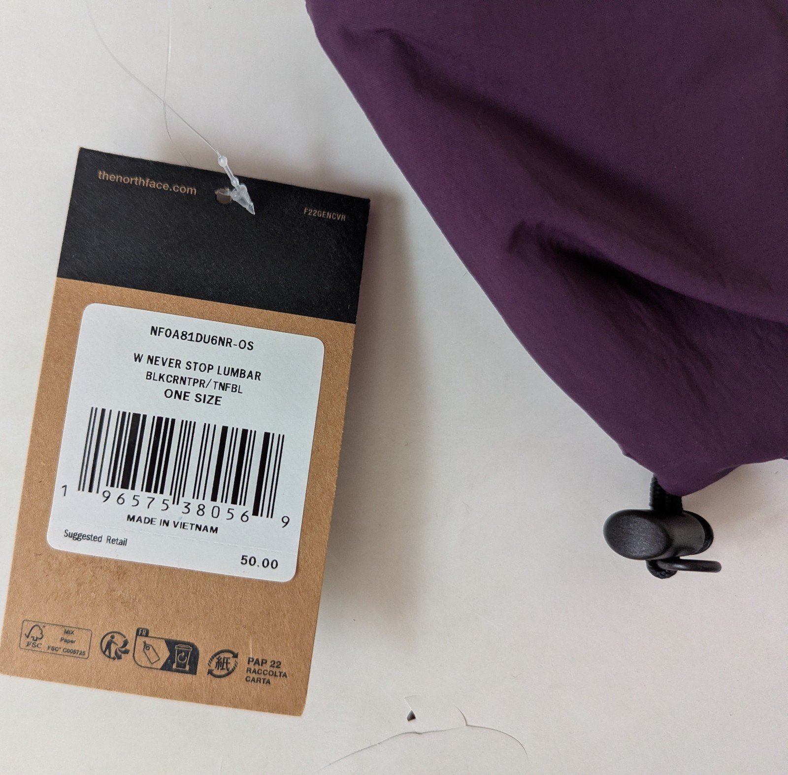 The North Face Never Stop Lumber Crossbody Gym Hiking purple bag Brand New $50