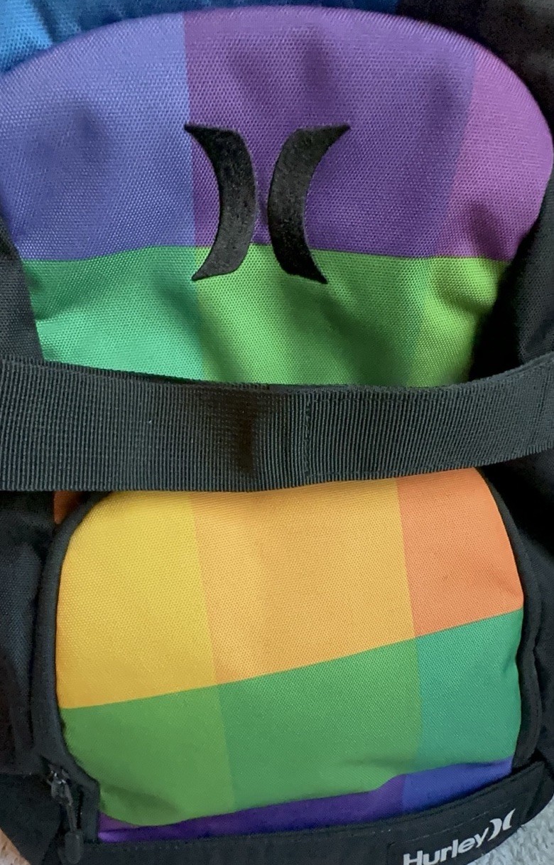 Hurley Colorful Honor Role Backpack School Skateboard Book Bag Gym Bag Carryon
