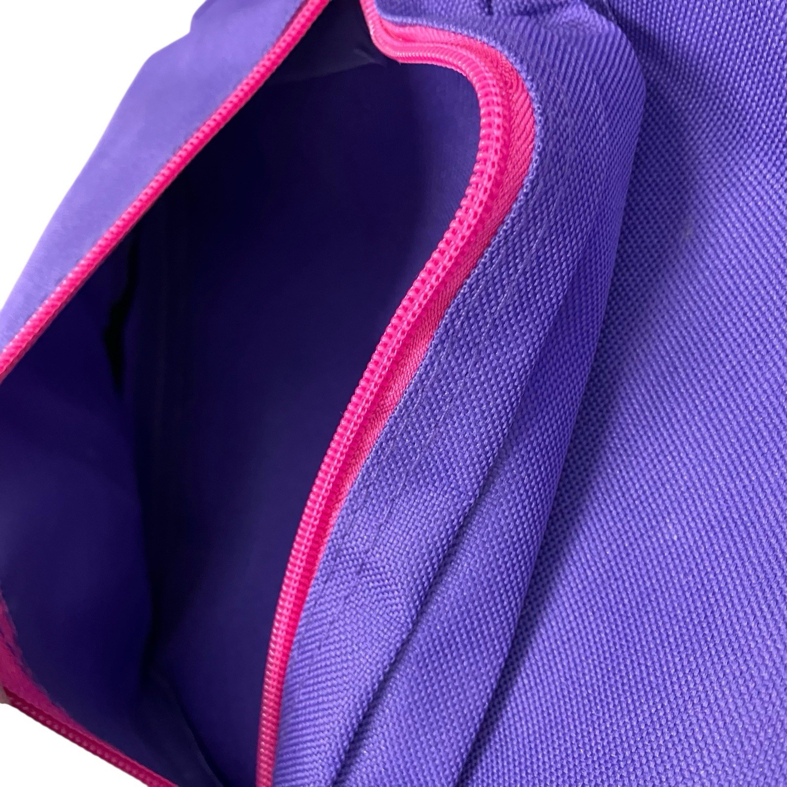 B-WAP Backpack Purple W/Pink Zipper Classic School Mini Bag 90s Retro Colorblock