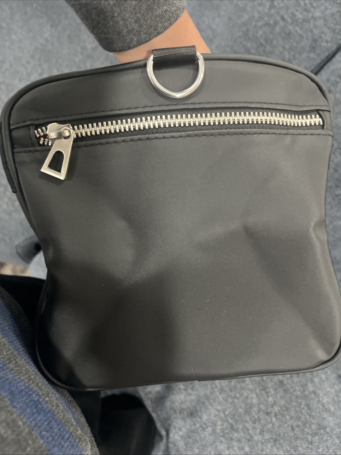 Versace Fragrances Black Duffle with Silver Tone Zipper Travel Overnight Gym Bag